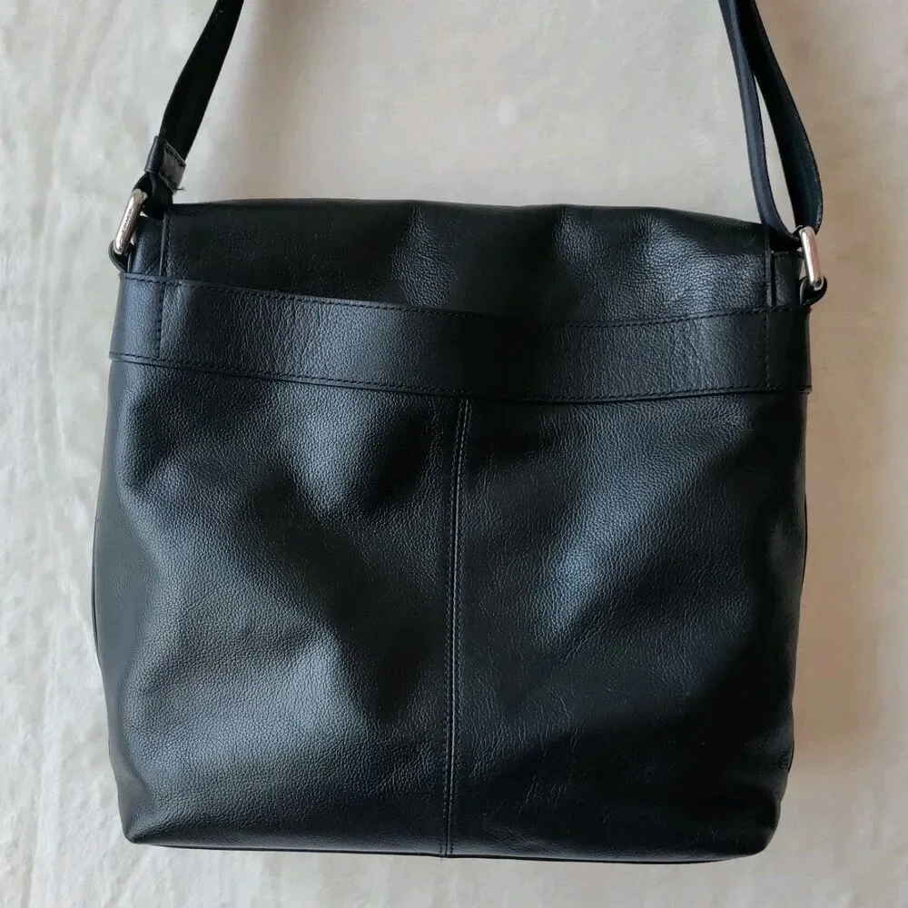Authentic COACH Charles Leather Small Messenger Crossbody Bag In  Black F28576